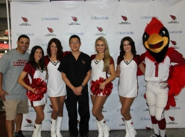 Doctor Hong and cheerleaders