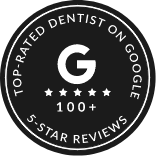 Top rated dentist on Google badge