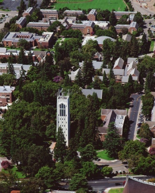 Aerial view of dental school campus