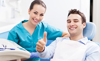 a patient smiling after nitrous oxide in Goodyear