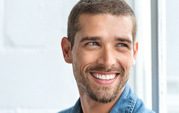 man smiling with veneers in Goodyear